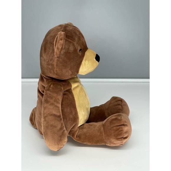 15" Manhattan Toy Company Sleeping Liam Brown and Tan Teddy Bear Plush - Picture 4 of 11